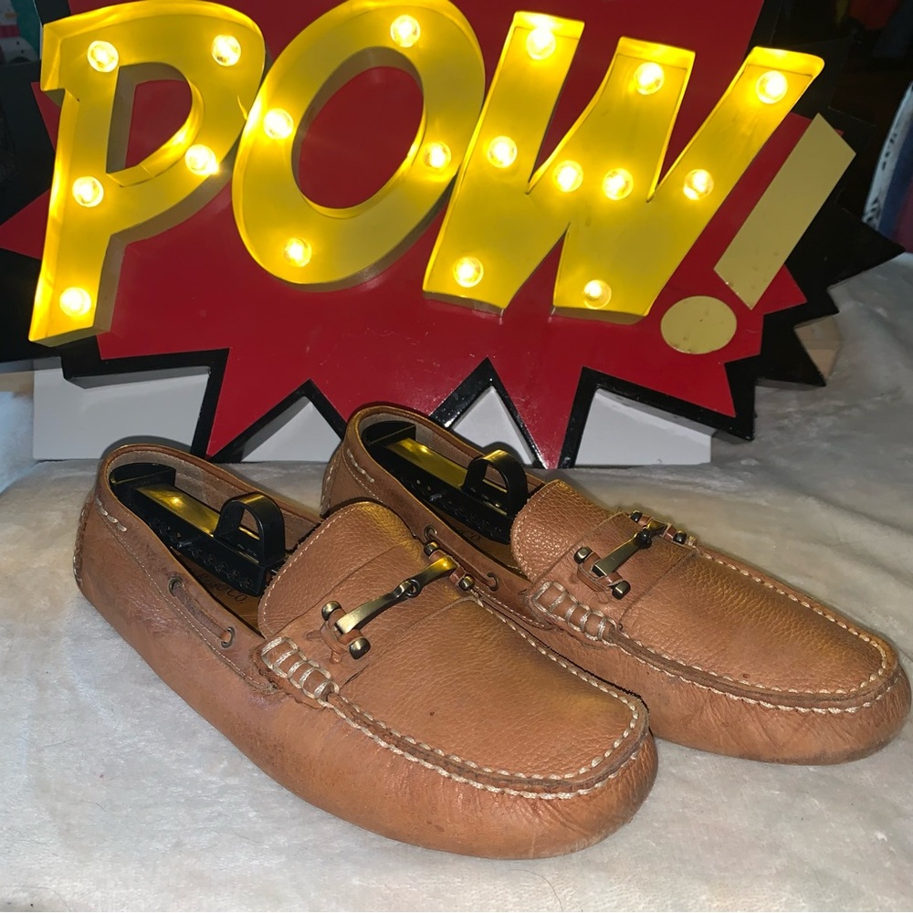G.H. BASS & Co Driving Loafers Wheldon Bit Mens Size 9 Brown Leather Moccasin